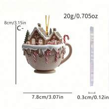4pcs/Set 2D Flat Acrylic Coffee Cup, House, Plant Decorative Accessories, Suitable For Various Festival Parties Home Decoration Wall Hanging - Multicolor - View 8
