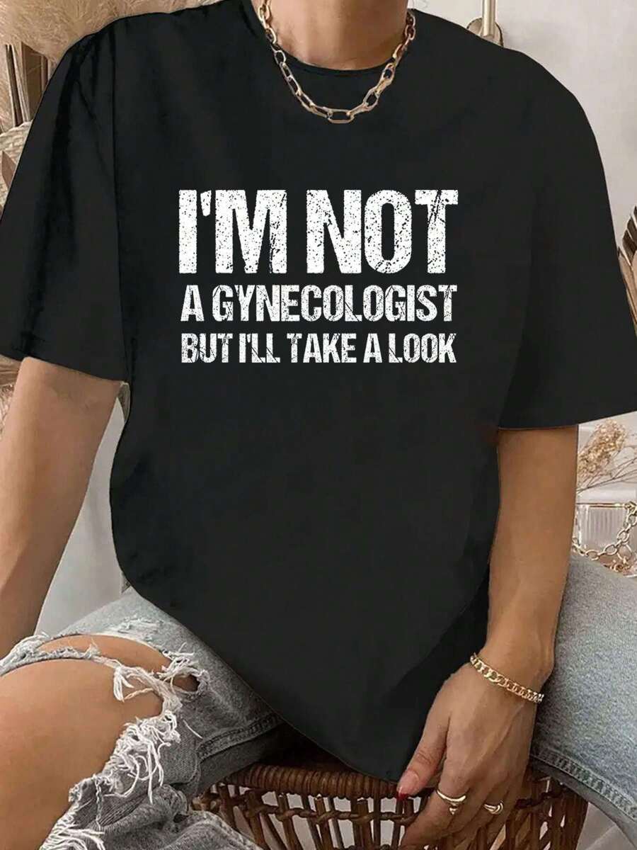 Funny I'm Not Gynecologist But I'll Take Look Vintage T-Shirt - Black - View 1