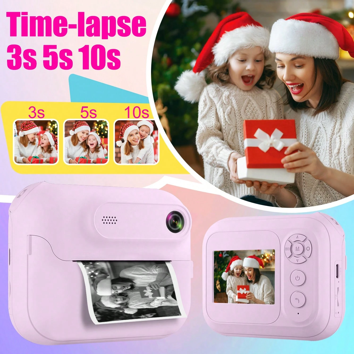 Custodia Per Fotocamera Uleway Bambini - Rosa Con Tasche Per Accessori