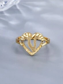 1 chiếc nhẫn rỗng cổ điển khắc 26 chữ cái có thể điều chỉnh, phụ kiện thời trang giản dị cho cặp đôi, thích hợp làm quà tặng dự tiệc/du lịch - Vàng - Xem 22