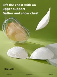 1 件肤色蕾丝隐形聚拢文胸，随机附赠透明肩带 - 彩色 - 查看 4