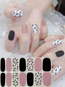 Leopard Print, Y2K Style Mix & Match Full Cover Nail Stickers, Easy To Apply With Dotted Lines Nails - Multicolor - View 27