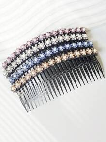 4pcs Women's Colorful Rhinestone Flower Hair Combs, Suitable For Daily Use Elegant Tiaras,Hair Accessories,Wedding,Bride Hair Styling,Side Comb, Head Accessories, Party - Multicolor - View 7