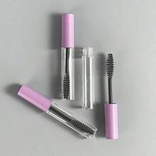 Set de 1/5/10 piezas botellas de aplicador de delineador de ojos transparentes recargables de tamaño de viaje con tapa morada, recipientes de 5ml para rellenar maquillaje de ojos