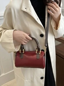 New Simple Korean Style Retro Shoulder Crossbody Pillow Shape Small Bag, Niche Design Women Handbag - Red - View 3