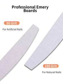 klimonla 10/30pcs Nail Files, Manicure Sanding Strips, Metal Sheets, Self-Adhesive, Replaceable Half-Moon Nail Files, Edge Trimming & Polishing Strips, For Nail Polish, Washable Polishing Strips - Grey - View 5