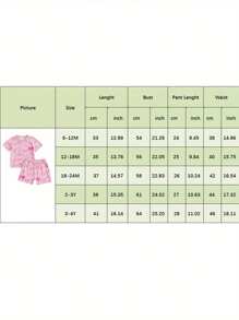 6M-4T Toddler Baby Girl Summer Outfits Bow Pattern Crew Neck Short Sleeve T-Shirt With Shorts 2 Pcs Set - Pink - View 8