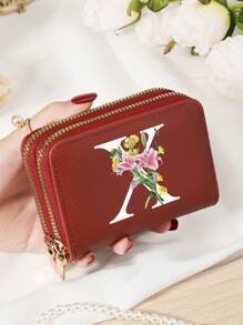 Burgundy Bag Charry Red Bag Wine Red Bag Large Capacity Multi Double Zipper Card Holder Wallet Business Card Holder Credit Card Holder Women For Women Wallet Mini Wallet Purse Wallet Card Wallet - Burgundy - View 98