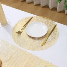 15/30/60/120 件一次性网状蕾丝金箔餐垫，适用于生日派对、节日、婚礼、晚宴、烧烤、室内外用餐、隔热、餐桌保护、家居厨房餐桌装饰 - 金色 - 查看 3