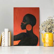 Confident African Women Retro Style Wood Frame Canvas Painting-1 Pc Wooden Framed Canvas Painting -  Thickness 2.25cm/0.9inch,Valentine's Day Decorations At Home,Valentine's Day,New Year,Home Gift Decoration, Room Decoration Aesthetic, Wall Decoration Art, Perfect Gift, Autumn And Winter Wall Decoration, Living Room Decoration, Bedroom Decoration, Kitchen Decoration, Entry Decoration, Bathroom Decoration, Direct Wall Painting, High Quality Wall Painting Poster ,Easter  Easter Decorations For Women - Multicolor - View 1