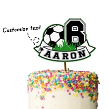 1Pc Personalised Soccer Cake Topper, Customized Number And Name Sport Cake Topper, Football Cake Ornament, Cake Decor, Dessert Table Decor For Parties, Unique Baking Accessory Gift For Birthday,Multi-Functional,Durable,Ornamental,Reusable,Exquisite,Stylish,High-Quality,Colorful,Modern,Custom,Personalized,Unique,Ideal Gifts For Him,Ideal Gifts For Her,Boyfriend,Dad,Girlfriend,Mom,Family,Friends,Tea Room,Home,Garden,Office,For Anniversaries,For Valentine's Day,For Mother's Day,For Birthdays,For Father's Day,For Graduation,For Weddings,For Housewarming,Delicate Romance