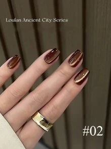 MISS SHAKA 10ml热销粉色缎面猫眼凝胶指甲油冰透明裸粉色玻璃珠猫眼水晶凝胶热销美白美甲美甲沙龙专用美甲用品圣诞美甲