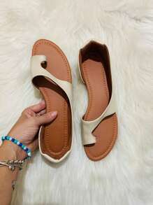 Women's Flat Sandals, Mule Slippers - Beis - Ver 2