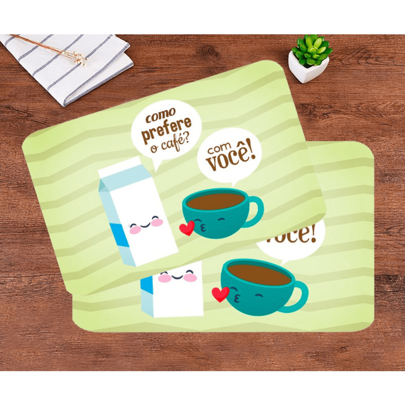 Kit 6 Peças Souplat Jogo Americano Estampado Plástico Lavável Resistente Ao Calor