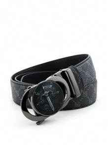 1 件男士复古休闲皮带，经典图案皮带，适合中年男士，日常装扮和派对 - 彩色 - 查看 14