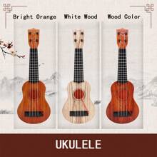 1PC Kids Toy Classical Ukulele Guitar Musical Instrument, ABS Plastic Material, BrownTeach Little Kids Basic Rhythm, Strumming And Other Musical Skills. Encourage Kids To Develop Auditory And Creative Skills, Made Of Abs Plastic Material.