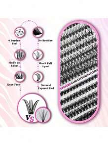 640/590/800 pièces Kit d'extensions de cils, colle double tête et scellant, pinces confortables, set de cils D Curl 8-16mm - sans parfum, kit de cils pour fêtes et maquillage de Noël
