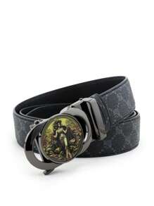 1 件男士复古休闲皮带，经典图案皮带，适合中年男士，日常装扮和派对 - 彩色 - 查看 13