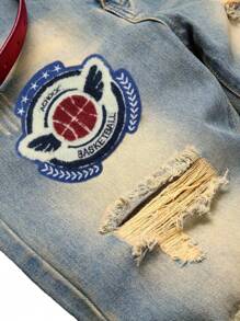 1pc Men's Regular Fit Casual Comfortable Breathable Solid Blue Denim Pants, Pocket Design, Suitable For Outdoor, Cycling, Sports - Blue - View 3