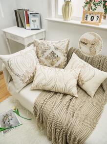 1pc Exquisite Bead Embroidery Cushion Pillowcase, Suitable For Multiple Room Types And Sizes, Machine Washable, Zipper Closure, No Pillow Core Gifts Birthday Graduation School Decor School Surprise Dormitory Decor Back To School Home Decor Room Decor School Supplies