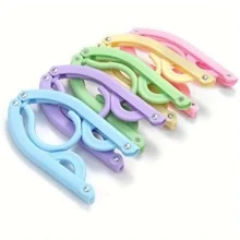 10pcs Portable Foldable Travel Clothes Hanger - Cruise Essential, Space Saving Clothesline, Random Color