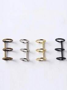 3 孔金属活页夹环，复古风格活页书环，适用于 A5/A6 计划器的可拆卸活页活页夹环，DIY 活页夹，三孔活页夹环，6 个金属环，用于日历、相册、子弹日记本，每包 2 个返校 - 彩色 - 查看 8