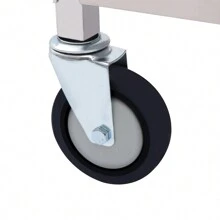 YUNRUX 3 Shelves Serving Trolley Stainless Steel Tea Trolley Kitchen Trolley Gastro Serving Aid 4 Wheels Service Trolley Clearing Trolley Up To 120 Kg - Silver - View 9