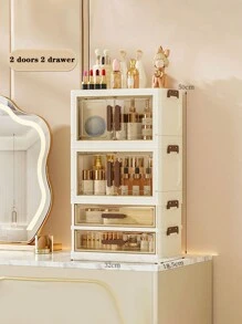 Dust-Proof High-End Drawer Organizer, Storage Racks For Cosmetics And Skincare Products, Makeup Vanity Table - Multi-Layer Drawers Dual Cabinet Storage Rack