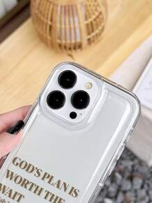 1 件简约口号和上帝图形防滑软手机壳，适用于 11/12/13/14/15/16 Pro Max 防水防震防摔防刮 - 彩色 - 查看 4