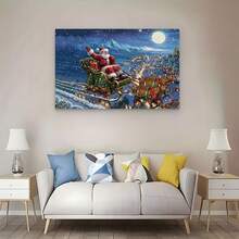 Framed Large Christmas Wall Art - Santa Wall Art, Christmas Pictures, Christmas Canvas, Winter Wall Art, Christmas Poster - Perfect Holiday Decor - Framed - View 6