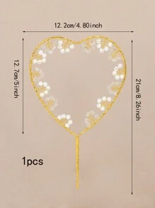 1 件心形蛋糕装饰， - 彩色 - 查看 2