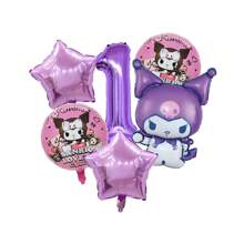 Sanrio 6PCS Sanrio Digital Balloon Kuromi Fashion Creative Digital Aluminum Film Balloon Family Banquet Ambience Dress Up Kuromi Anime Doll Background Decoration Kuromi Party Surprise Theme Wall Decoration Kuromi Holiday Anniversary Scene Setting Parts,Kuromi,Kuromi Birthday,Kurumi