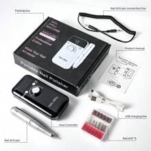 LIMEGIRL Mesin Bor Kuku Elektrik Profesional 45000RPM - Portabel, Dapat Diisi Ulang dengan Suara Rendah untuk Manikur & Pedikur - Bertenaga USB, Baterai Lithium, Kuku Tempel Akrilik, Hadiah Hari Valentine - Hitam - View 7