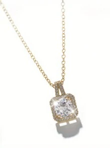 ConiiW 1ct/2ct Moissanite, Pendant Necklace For Women, Best Gift For Family, Partner, Friends And Yourself, Suitable For Daily Wear, Mother's Day, Father's Day, Valentine's Day Gift, Comes With Gift Box And GRA Certificate - Gold - View 2