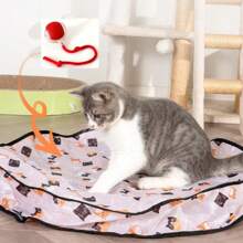 [2pcs/Set] Cat Toys, Hunting Cover, Self-Entertaining Hiding Tent, Smart Voice Activated Electronic Cat Teaser Toy With Rolling Ball - Silicone Material, Exercise And Fun