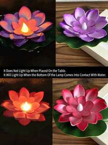 6pcs Waterproof Floating LED Lotus & Water Lily Lights, Suitable For Pool Decor, Night Light, Wish, River Or Swimming Pool Decoration