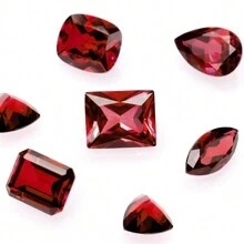 一颗 100% 实验室培育红宝石矩形切割宝石，用于制作饰品高级珠宝制作材料 DIY - 紅色 - 查看 5