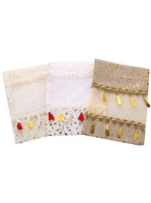 Paquete de 1/3, bolsa de regalo del Festival de la Luna con bolsa de caramelos de dibujos animados y bolsa de almacenamiento con cordón. Para organizar caramelos, bocadillos, joyería pequeña, anillos y pendientes, decoraciones navideñas, bolsas de regalo