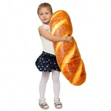 1 pieza de almohada con forma de pan, almohada decorativa de poliéster amarillo creativa, para dormitorio, insertos de almohada, almohadas para cama, hogar, almohadas decorativas - Naranja - Ver 1