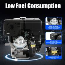 ZhdnBhnos 420CC Gasoline Engine 4 Stroke 15HP OHV Petrol Water Pump Engine 9700W Vibrators Engine Generators Engine Dosing Machines Engine - Black - View 4