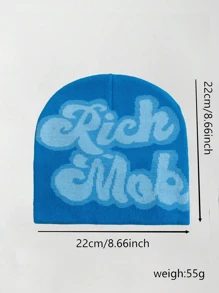1 Stück Damen Mode Y2K Jacquard Strickbeanie, geeignet für Wärme im Herbst/Winter & Alltagstragen