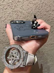 1 件可爱狗爪印美学手机壳，兼容 17/17 Plus/17 Pro/17 Pro Max/16 Pro Max、11 15 14 13 12 Pro Max Plus，黑色和银色防震手机壳，送给爱狗人士的礼物，兼容摩托罗拉 Moto G85，兼容 Infinix Hot 50 Pro+ 防水防摔防刮 - 黑色 - 查看 3