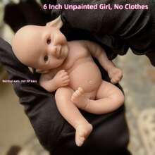 1 PC 6 Inch Super Mini Silicone Girl And Boy Super Soft Touch Painted Newborn Reborn Baby Doll Can Be Bathed In Water Best Gifts For Kids' Birthday, Festival Like Thanksgiving, Halloween And Christmas