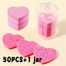 10/30/50/100pcs Heart Shape Facial Sponge,Esthetician Supplies- Pink Deep Cleaning Absorbent Compressed Facial Sponges Face Cleansing Sponge Powder Puff For Facial Massages & Daily Beauty Routine Compressed Facial Sponges Gifts