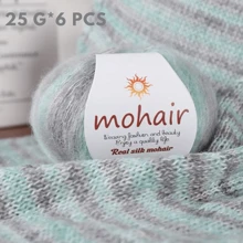 6 Balls Pack 150g (25g*6) Ombre Mohair Blended Yarn, Multicolor Rich, Suitable For Knitting/Crocheting Scarves, Hats, Sweaters, Shawls, Vests, Coats, Skirts And DIY Crafts, Home Goods