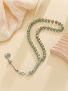 1pc Faux Amber Bead 45-Beads Tasbih/Prayer Beads Bracelet, Suitable For Daily Wear