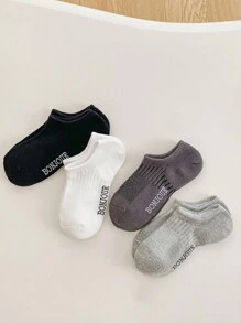 4 Pairs Of 1-16 Year Old Boys And Girls, Spring And Summer, Fashionable And Simple Boat Socks, Mesh Socks, Floor Socks, Suitable For All Types Of Children