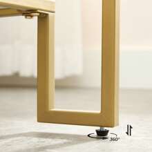 VASAGLE Glass Coffee Table With Storage For Living Room, Tempered Glass Surface, Steel Frame, 100 X 55 X 45 Cm, Golden Color - White - View 6