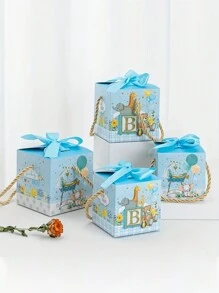 10pcs/Set Cartoon Baby Shower Candy Boxes, Baby One-Month Return Gift Boxes, Children's Birthday Gift Boxes, Souvenirs - Multicolor - View 4