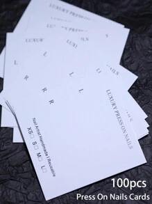 100 piezas/paquete Tarjetas de exhibición de arte de uñas para uñas postizas, tarjetas de papel blanco para exhibición de uñas falsas para accesorios de uñas y herramientas de exhibición de belleza de uñas - Blanco - Ver 6